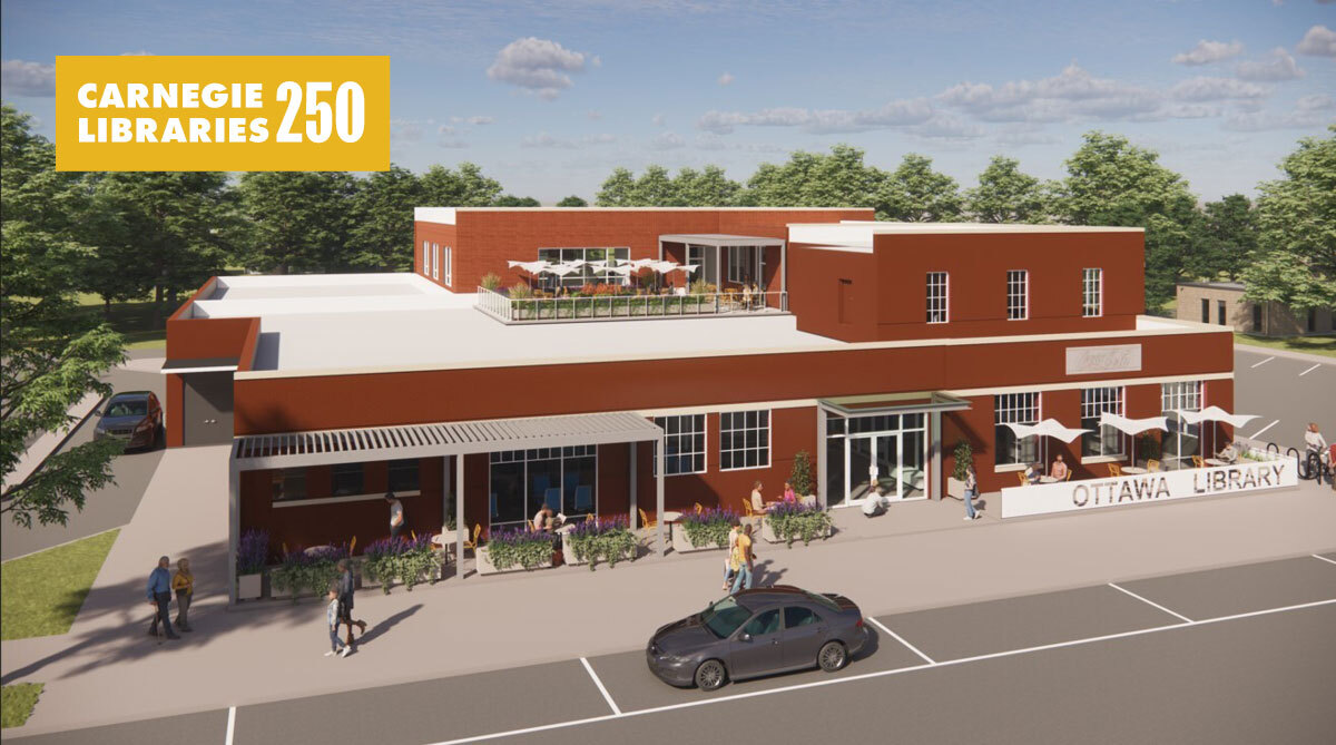 A digital rendering of a brick library