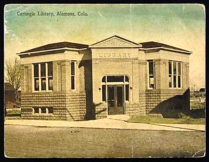 carnegie library - Judith Boyd Historic photo postcard of a library in Alamosa, Colorado